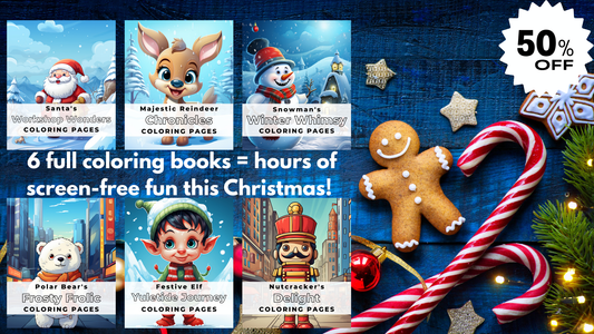 Christmas Coloring Mega Pack – 6 Books for Kids+Gift