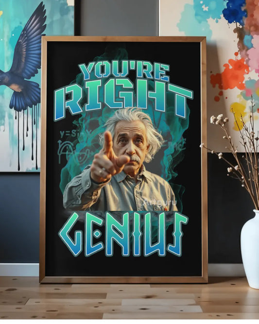 Albert Einstein Genius Poster